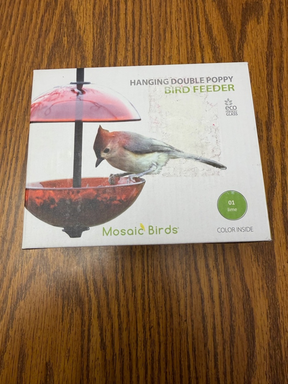 Hanging Double Poppy Bird Feeder - Lime